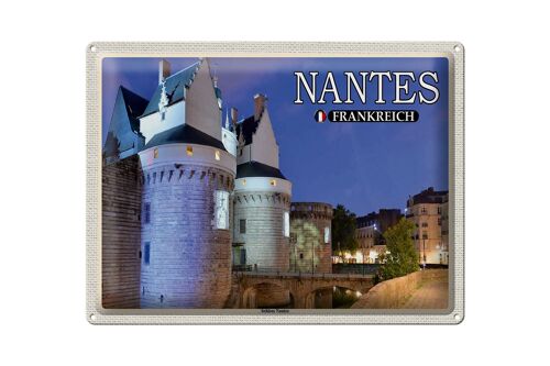 Blechschild Reise 40x30cm Nantes Frankreich Schloss Nantes