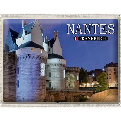 Plaque en tôle Voyage 40x30cm Nantes France Château de Nantes