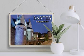 Plaque en tôle Voyage 40x30cm Nantes France Château de Nantes 3