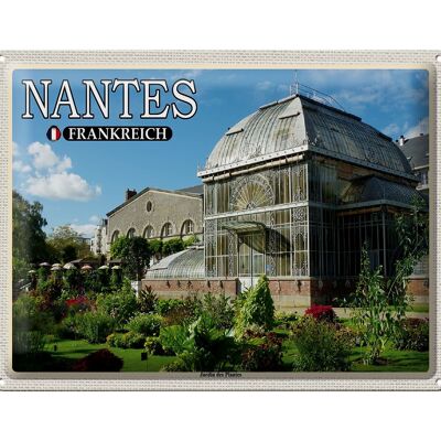 Targa in metallo da viaggio 40x30 cm Nantes Francia Jardin des Plantes