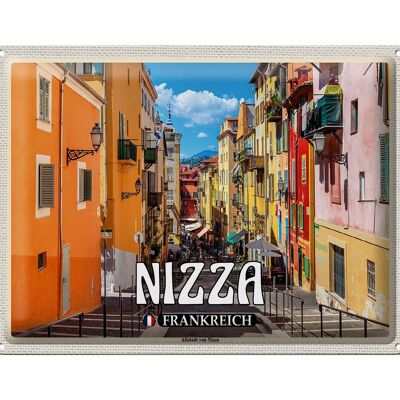 Blechschild Reise 40x30cm Nizza Frankreich Altstadt von Nizza