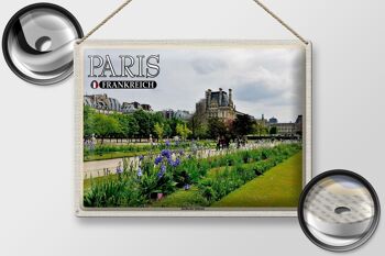 Plaque en tôle voyage 40x30cm Paris France Parc Jardin des Tuileries 2