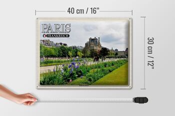 Plaque en tôle voyage 40x30cm Paris France Parc Jardin des Tuileries 4