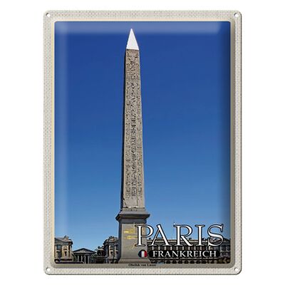 Cartel de chapa Viaje 30x40cm París Francia Obelisco de Luxor