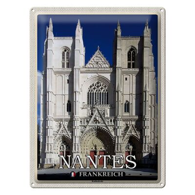 Plaque en tôle voyage 30x40cm Cathédrale de Nantes France