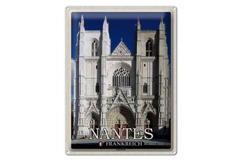 Plaque en tôle voyage 30x40cm Cathédrale de Nantes France 1