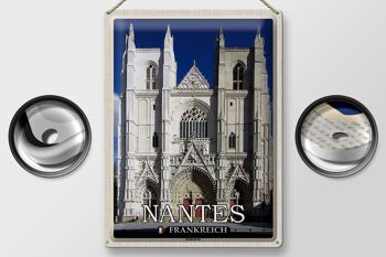 Plaque en tôle voyage 30x40cm Cathédrale de Nantes France 2