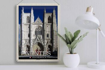 Plaque en tôle voyage 30x40cm Cathédrale de Nantes France 3