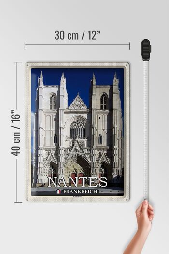 Plaque en tôle voyage 30x40cm Cathédrale de Nantes France 4