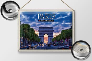 Plaque en tôle voyage 40x30cm Paris France Arc de Triomphe 2