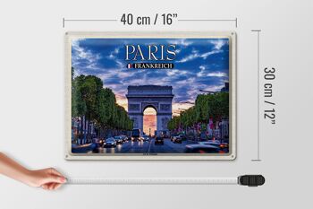 Plaque en tôle voyage 40x30cm Paris France Arc de Triomphe 4