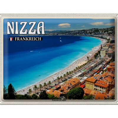 Cartel de chapa Viaje 40x30cm Niza Francia Promenade des Anglais