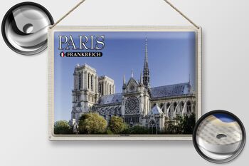 Plaque en tôle voyage 40x30cm Paris France Cathédrale Notre-Dame 2