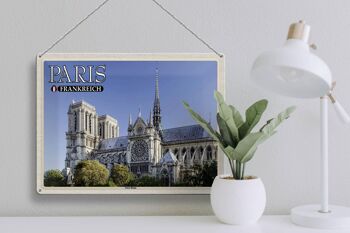 Plaque en tôle voyage 40x30cm Paris France Cathédrale Notre-Dame 3