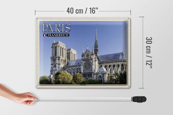 Plaque en tôle voyage 40x30cm Paris France Cathédrale Notre-Dame 4