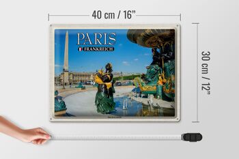 Plaque en tôle Voyage 40x30cm Paris France Place de la Concorde 4