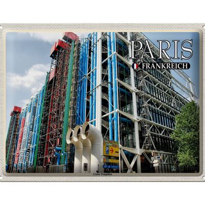 Blechschild Reise 40x30cm Paris Frankreich Centre Pompidou