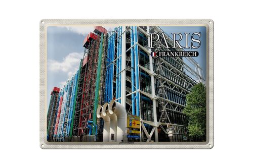 Blechschild Reise 40x30cm Paris Frankreich Centre Pompidou