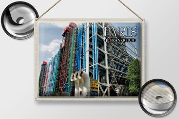 Plaque en tôle Voyage 40x30cm Paris France Centre Pompidou 2