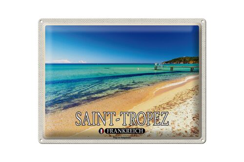 Blechschild Reise 40x30cm Saint-Tropez Plage de Pampelonne