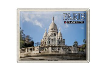 Plaque en tôle Voyage 40x30cm Paris France Sacré-Cœur de Montmartre 1