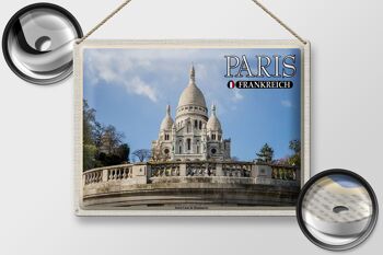 Plaque en tôle Voyage 40x30cm Paris France Sacré-Cœur de Montmartre 2