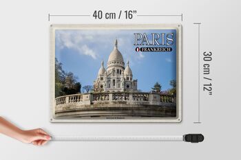 Plaque en tôle Voyage 40x30cm Paris France Sacré-Cœur de Montmartre 4