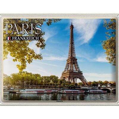 Blechschild Reise 40x30cm Paris Frankreich Eiffelturm