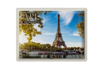 Plaque en tôle voyage 40x30cm Paris France tour Eiffel 1