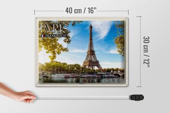 Plaque en tôle voyage 40x30cm Paris France tour Eiffel 4