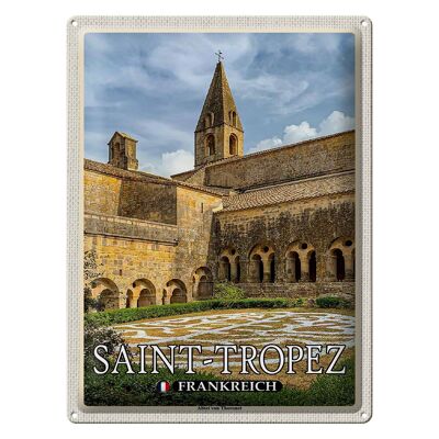 Cartel de chapa viaje 30x40cm Saint-Tropez Francia Abadía de Thoronet