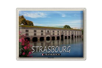 Plaque métal Voyage 40x30cm Strasbourg France Barrage Vauban 1