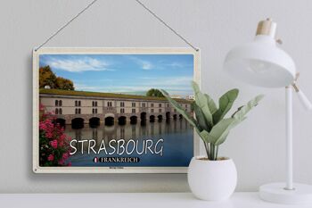 Plaque métal Voyage 40x30cm Strasbourg France Barrage Vauban 3