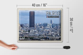 Plaque en tôle voyage 40x30cm Paris France Montparnasse gratte-ciel 4