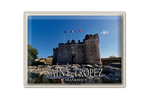 Blechschild Reise 40x30cm Saint-Tropez Frankreich Citadelle