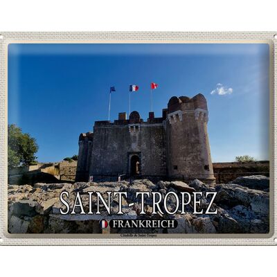 Targa in metallo da viaggio 40x30 cm Saint-Tropez Francia Cittadella