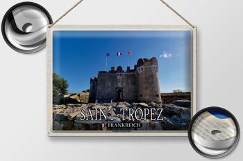 Plaque en tôle Voyage 40x30cm Saint-Tropez France Citadelle 2