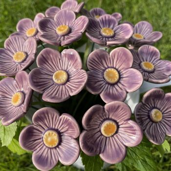 Fleurs de prunier violet en céramique, pieu végétal 2