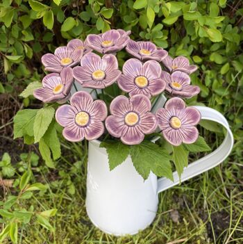 Fleurs de prunier violet en céramique, pieu végétal 3