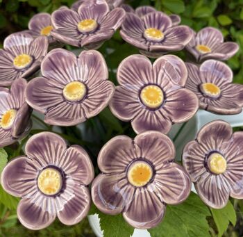 Fleurs de prunier violet en céramique, pieu végétal 4