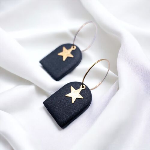 TWINKLE STARS - orecchini a cerchio con stella