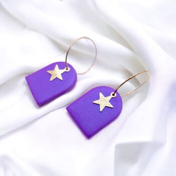 TWINKLE STARS - orecchini a cerchio con stella 2