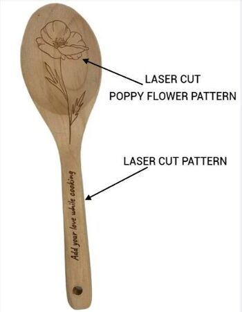 Motifs authentiques faits à la main – Ensemble repose-cuillère en céramique avec cadeau de cuillère en bois 2