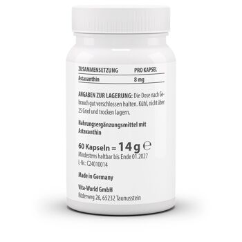 Astaxanthine liquide 8 mg (60 gélules) 2