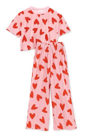 Pyjama Long Coton Bio - Mi Amor Rose 2