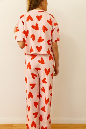 Pyjama Long Coton Bio - Mi Amor Rose 3