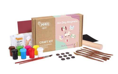 JOVI - Kit de manualidades con air dry, Imanes de mascotas