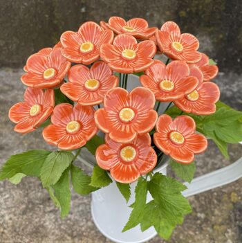 Fleurs de prunier orange en céramique, tuteur végétal 2