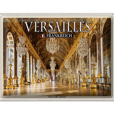 Targa in metallo da viaggio 40x30 cm Versailles Francia Castello dall'interno