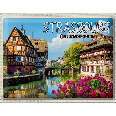 Cartel de chapa Viaje 40x30cm Estrasburgo Francia La Petite France
